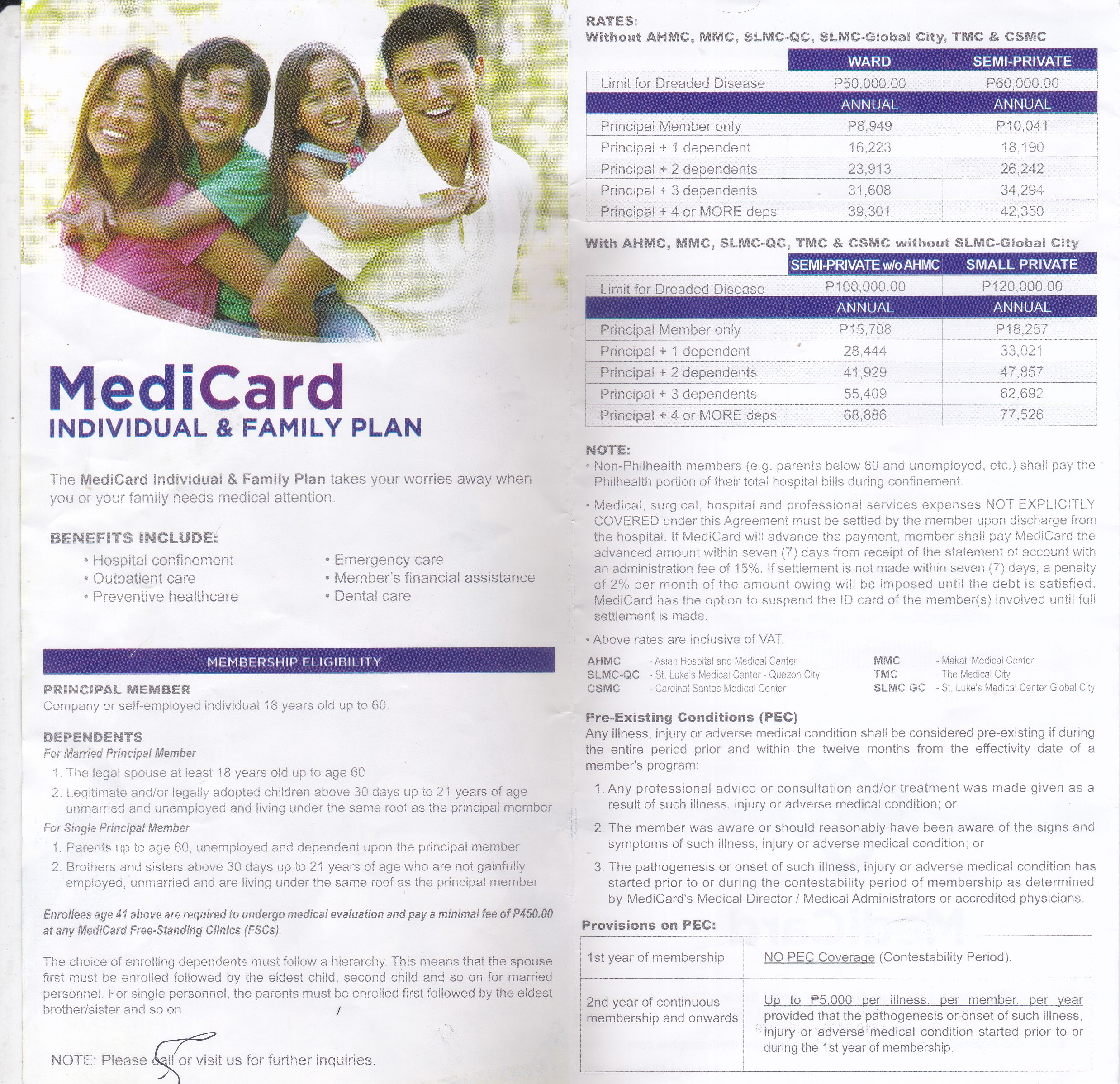 MEDICARD HMO CARD PHILIPPINES PRICE RATES